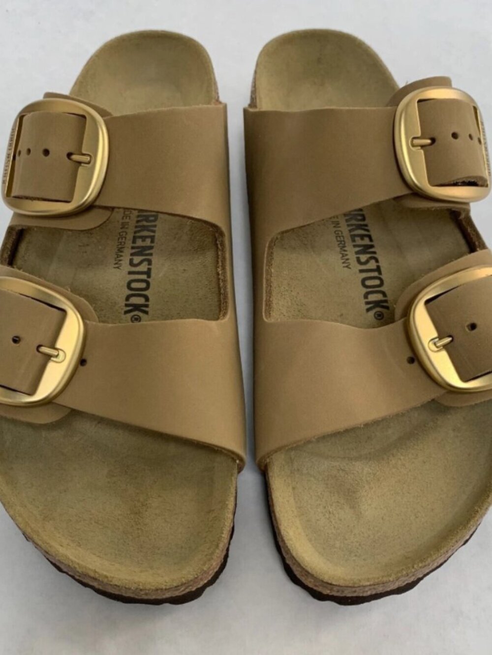 Birkenstock Arizona Big Buckle Mud Green Nubuck Leather Narrow Width